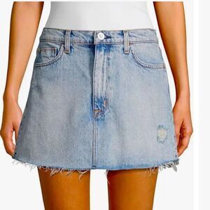 HUDSON JEANS Vivid Distressed Denim Mini Skirt 28